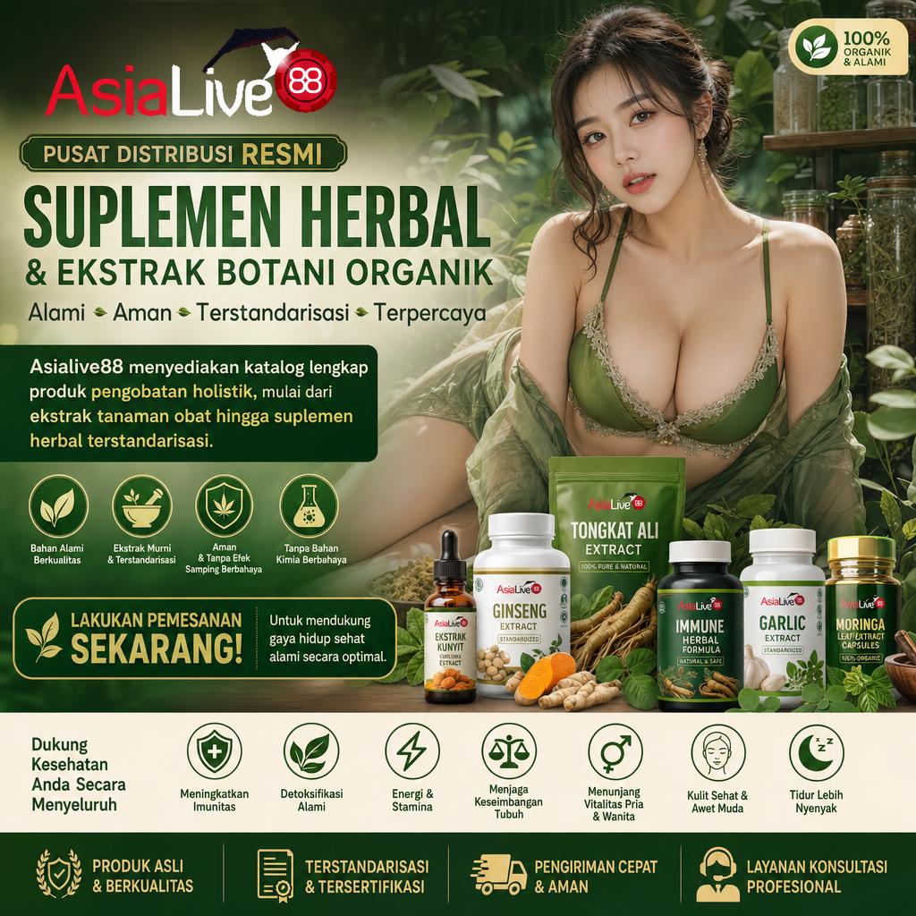 banner Asialive88 | Pusat Distribusi Resmi Suplemen Herbal & Ekstrak Botani Organik